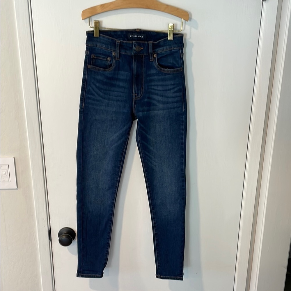 Aeropostale Blue Skinny Jeans High-Rise Tapered